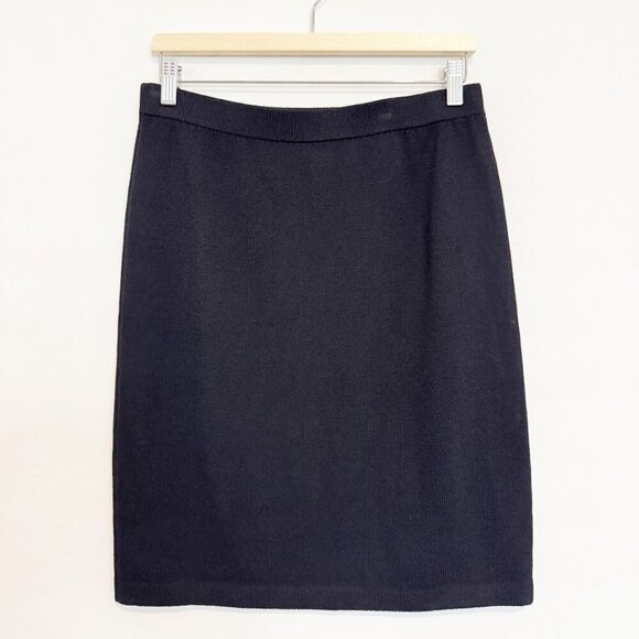St. John Vintage High Rise Knit Elastic Waist Pull On Skirt Basics Office 10 - Picture 1 of 6